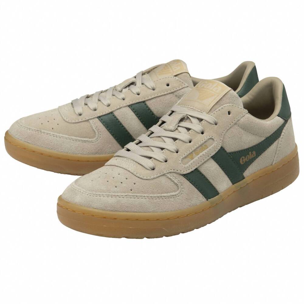 NEW GOLA women's hawk suede '86 sneaker in bone/evergreen/gum - Picture 2 of 5